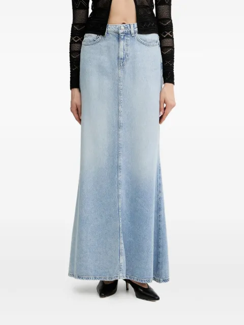 GUESS USA denim flare long high-waisted skirt