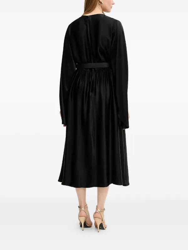 GUESS USA split-sleeve Midi Dress Black FARFETCH MY
