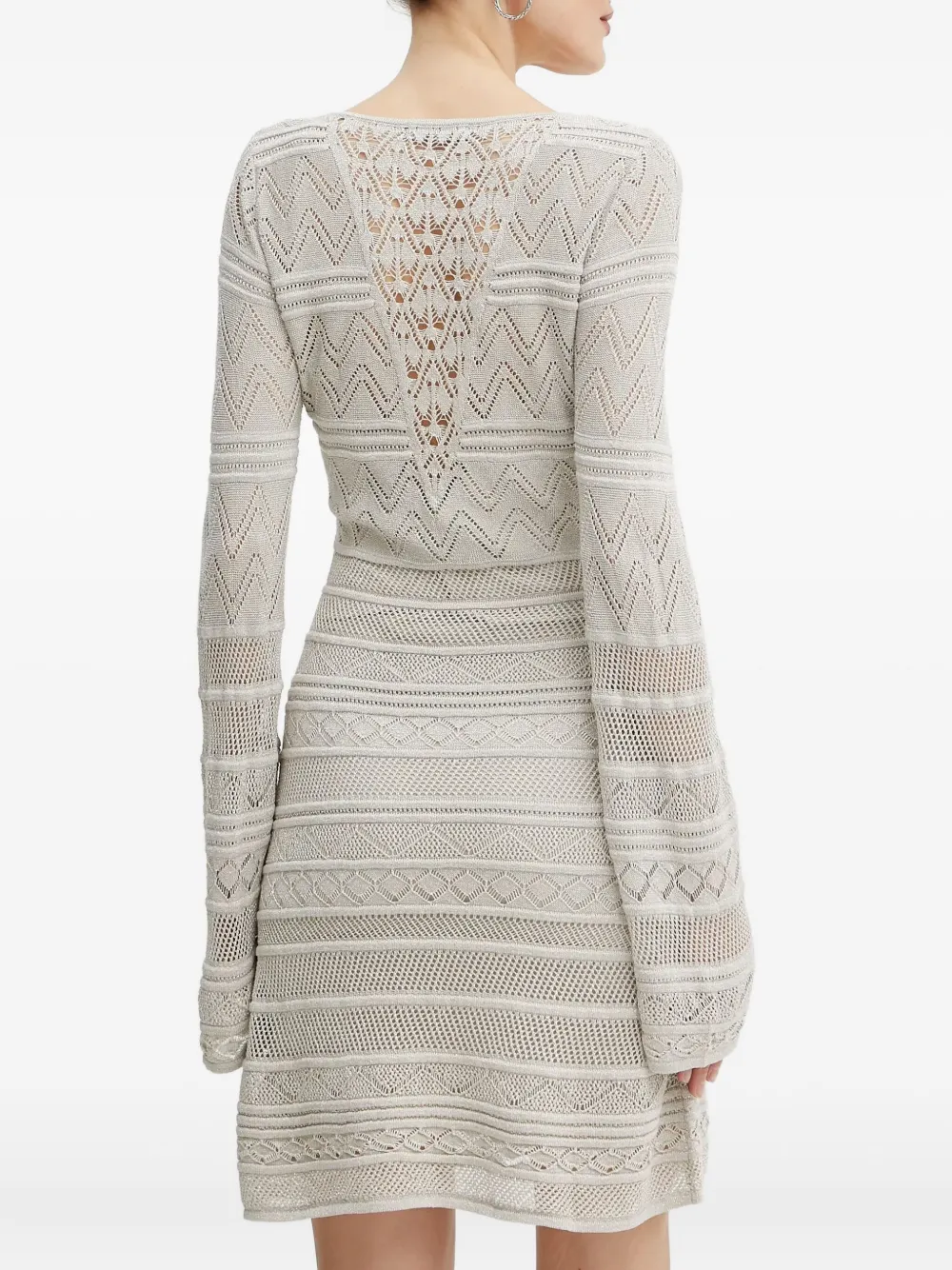 GUESS USA Gebreide mini-jurk met klokmouwen Wit