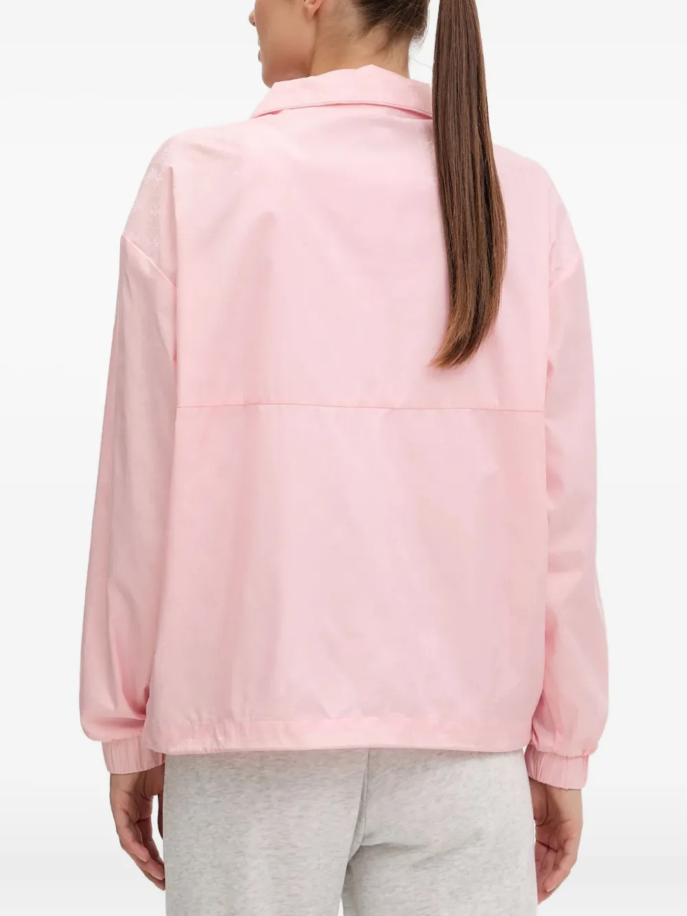 Guess Usa Logo-print Zip-up Jacket In Pink