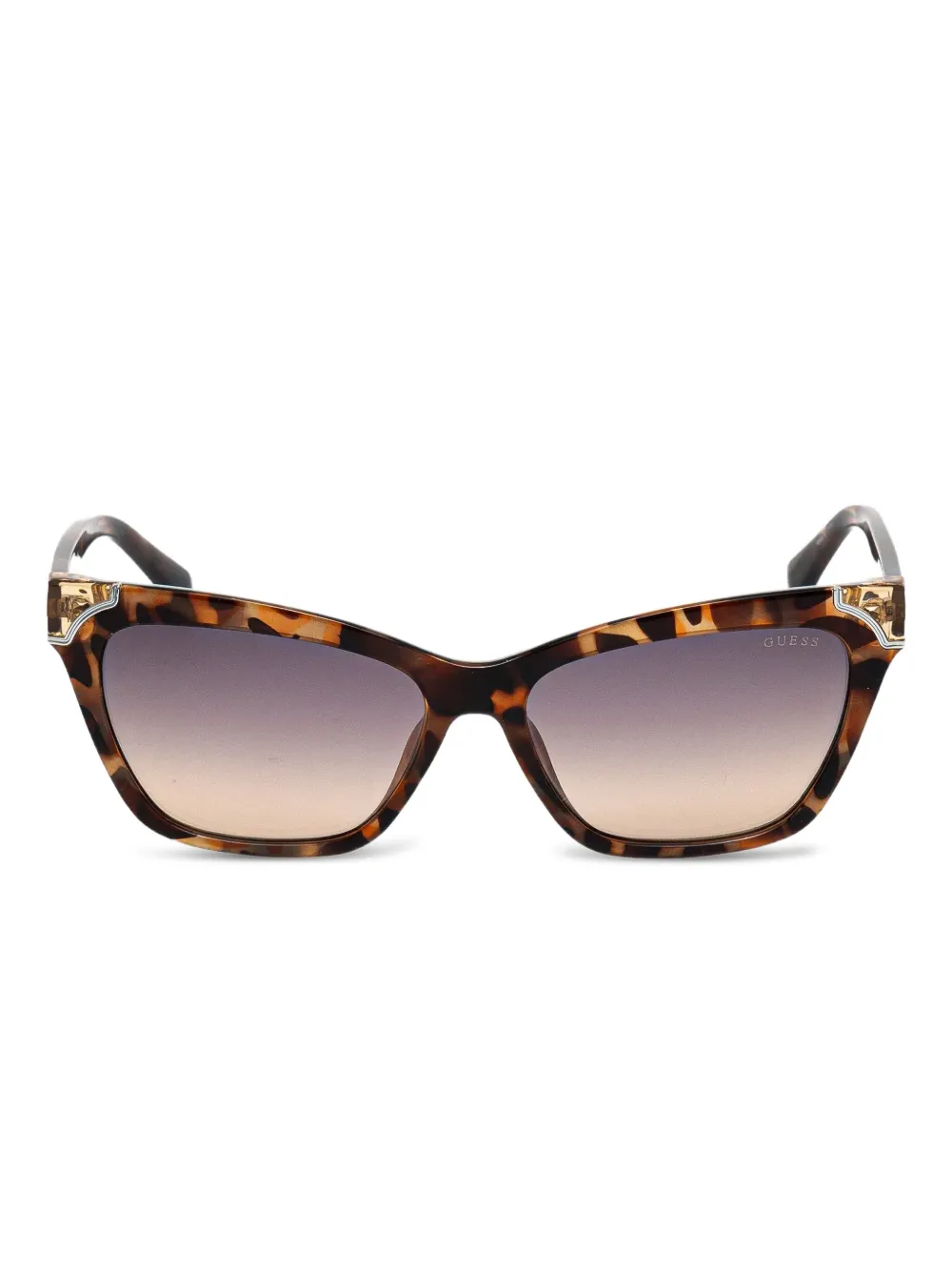 GUESS EYEWEAR Zonnebril met cat-eye montuur en schildpadschild design Bruin