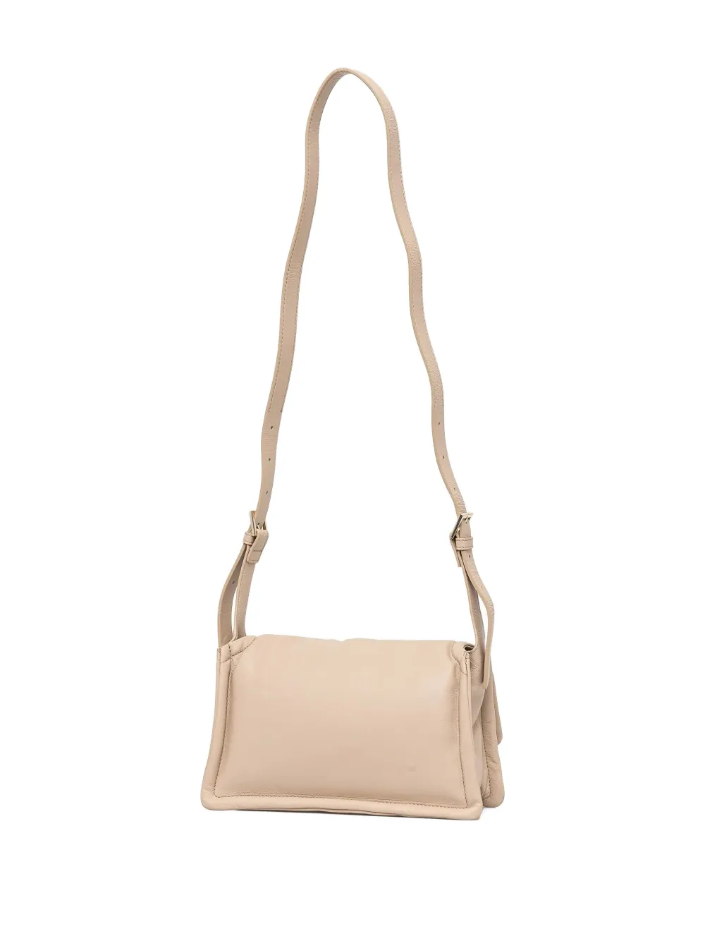 Guess Usa Puffed-leather Crossbody Bag In Neutral