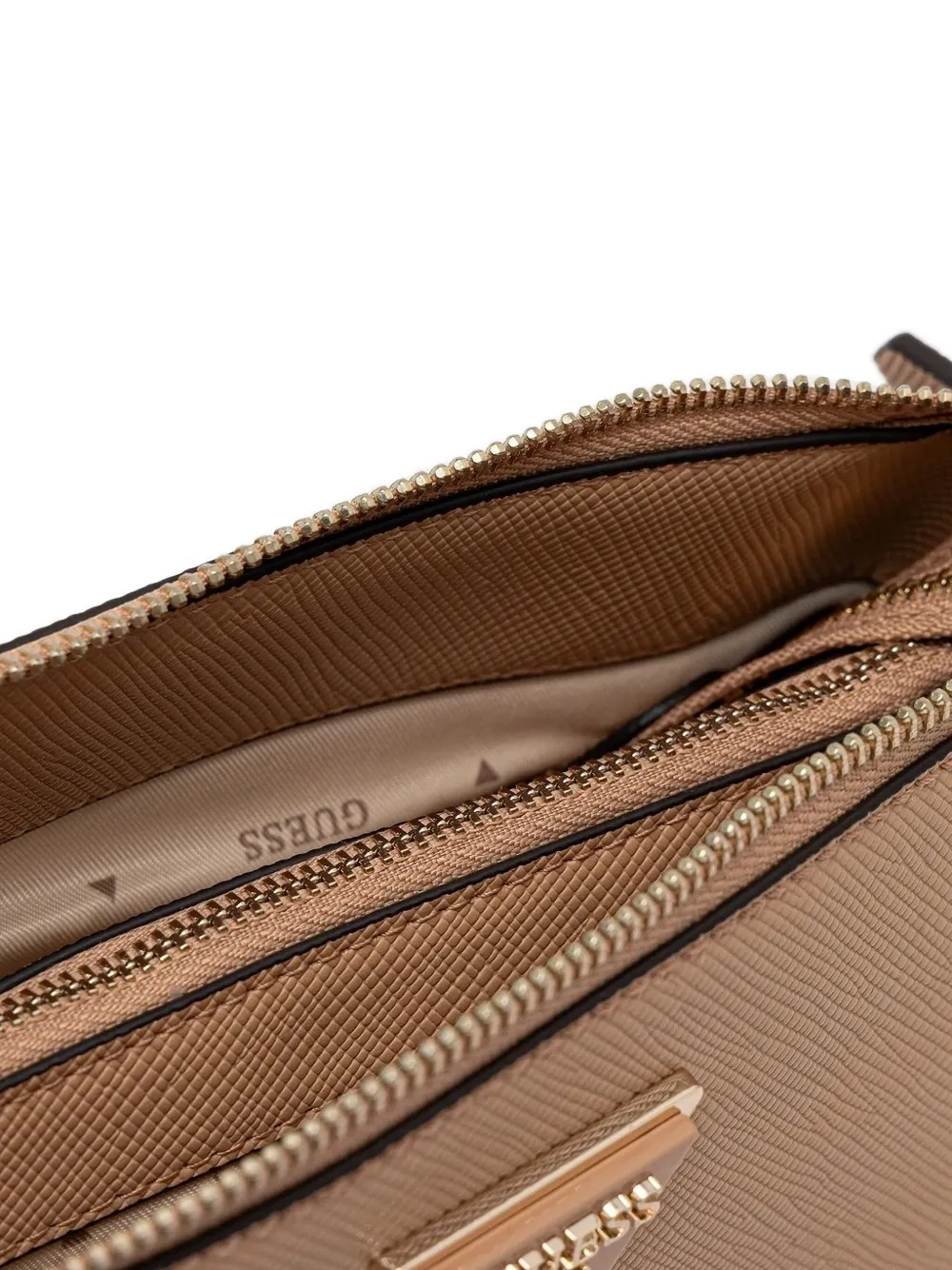 GUESS USA Crossbodytas met logoplakkaat Beige