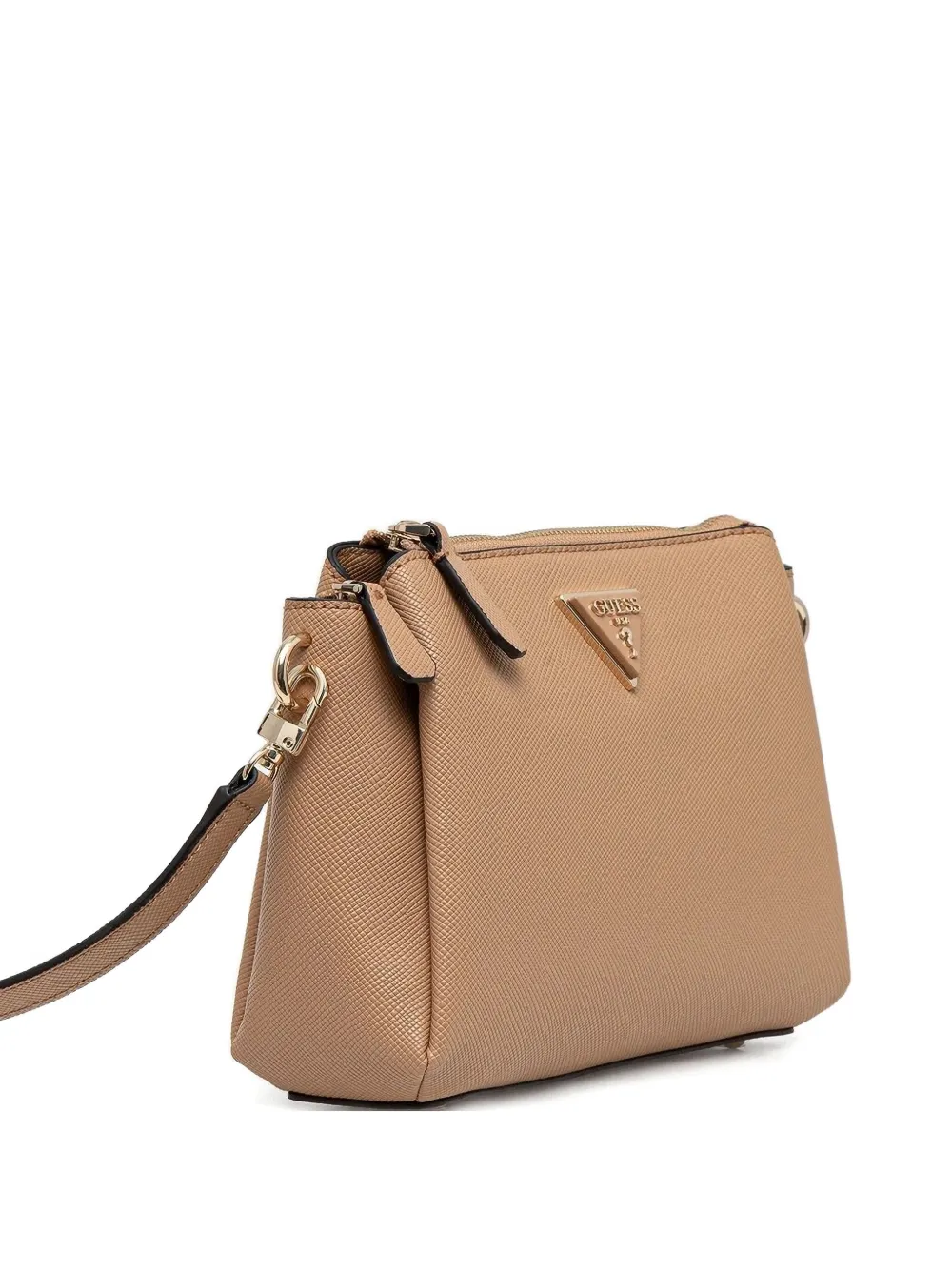 GUESS USA Crossbodytas met logoplakkaat Beige