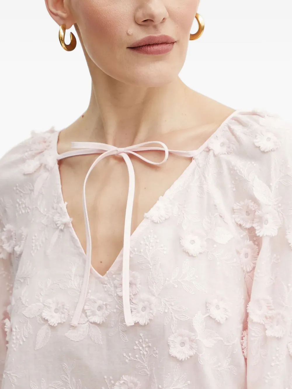 GUESS USA Tuniek met geborduurde bloemen Roze