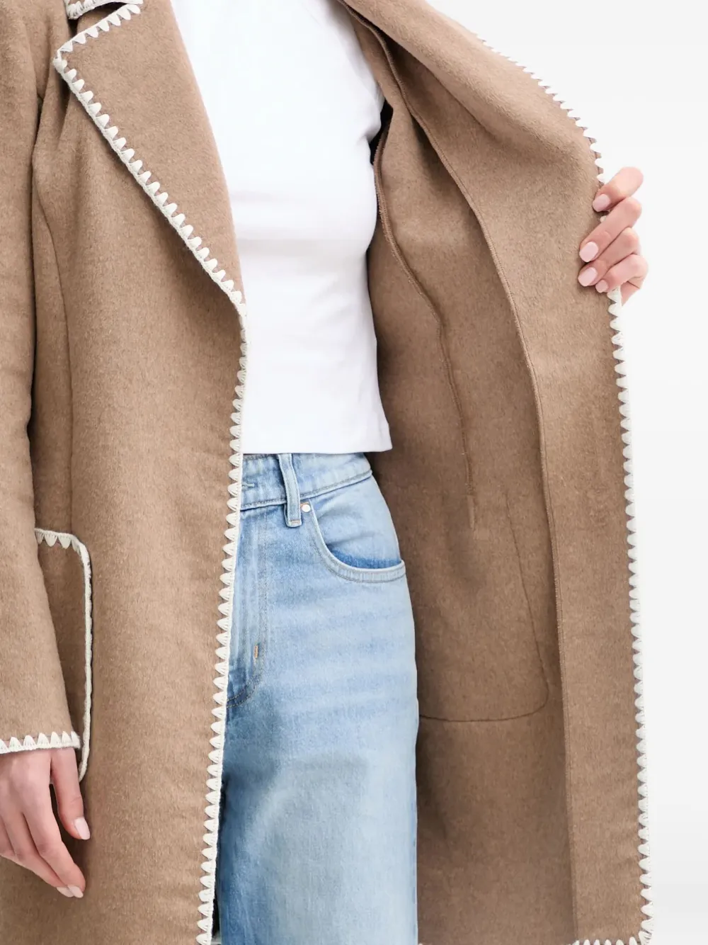 GUESS USA Jas met ceintuur Beige
