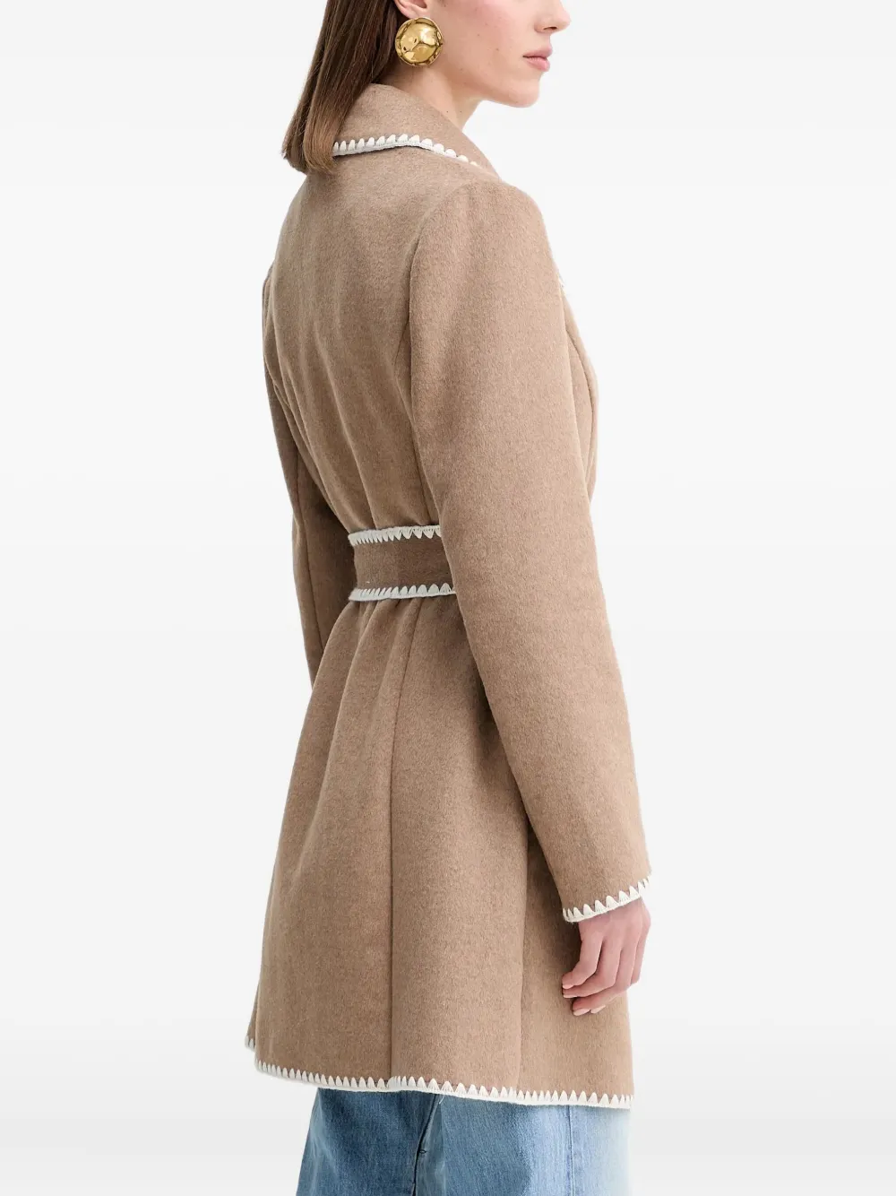 GUESS USA Jas met ceintuur Beige
