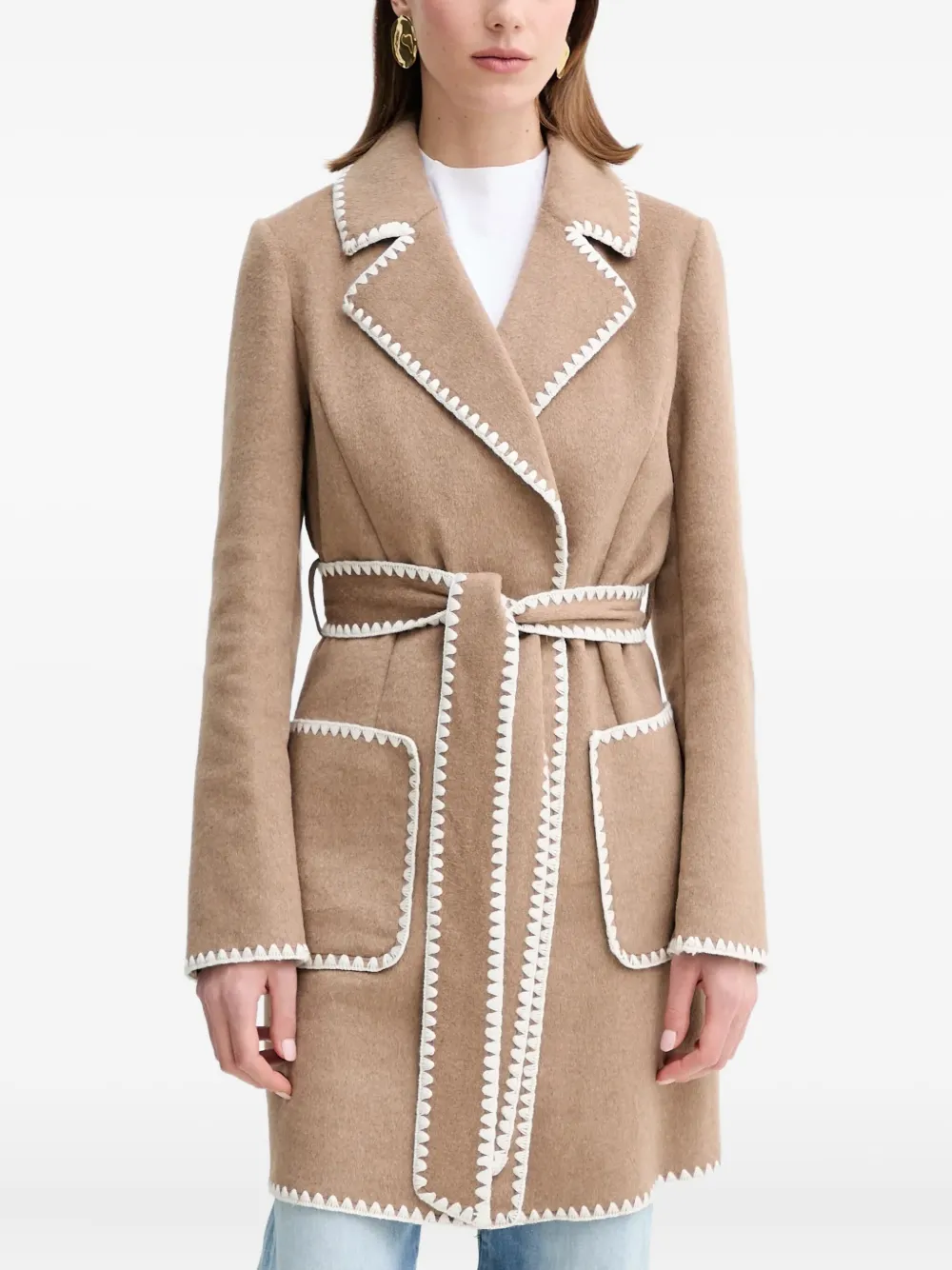 GUESS USA belted coat | Neutrals | Image 1