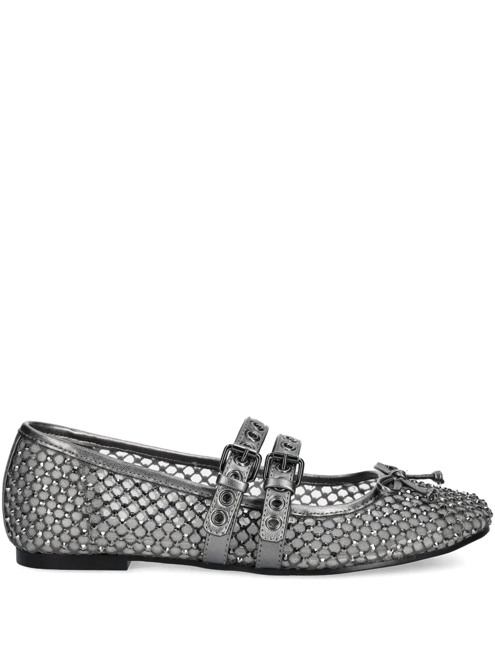 GUESS USA embellished buckle ballet flats Silver