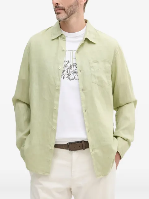 GUESS USA embroidered-logo linen shirt