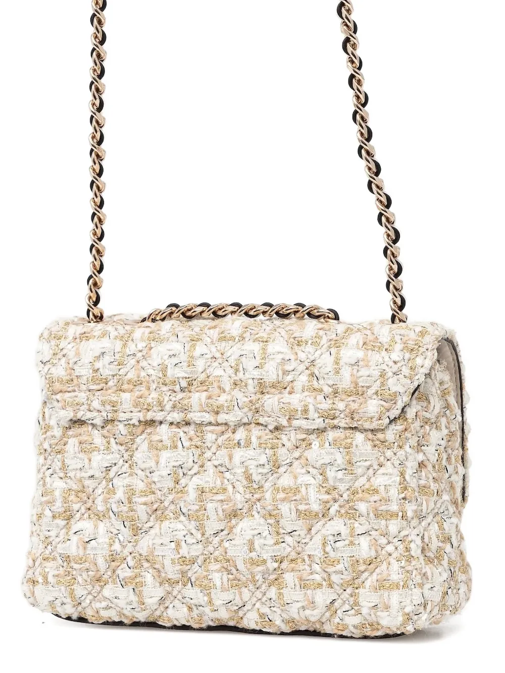 GUESS USA Tweed crossbodytas met kettinghengsel Beige