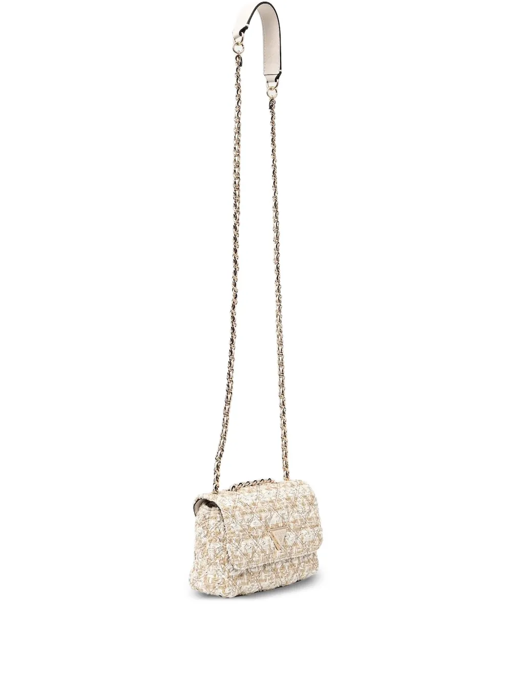 GUESS USA Tweed crossbodytas met kettinghengsel Beige