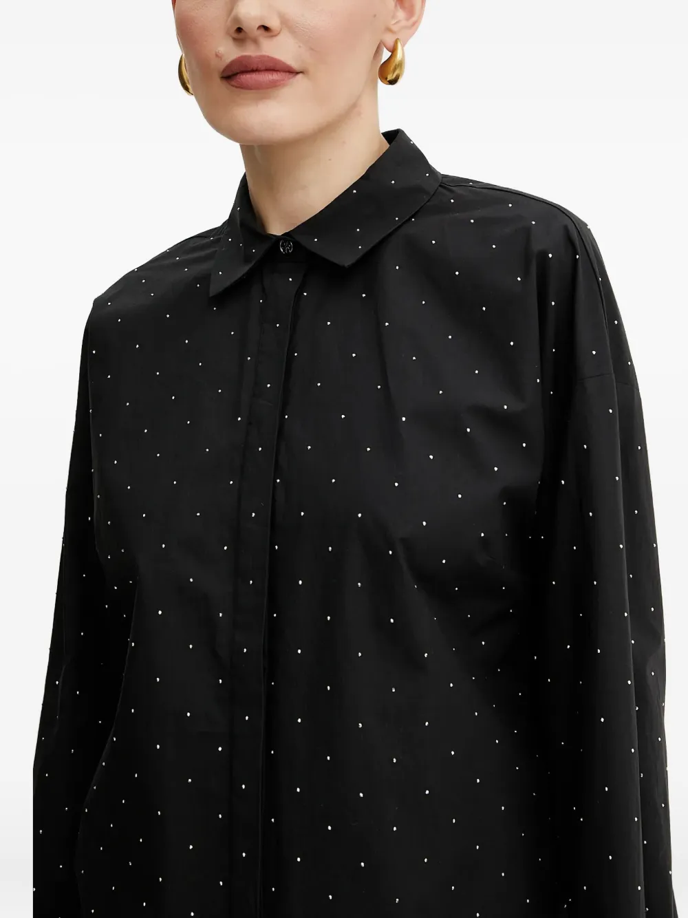 Guess Usa Embellished Shirt In Black