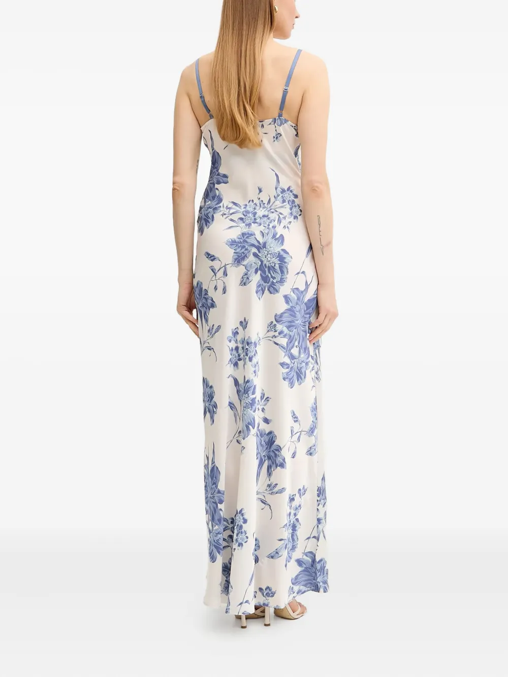 GUESS USA Maxi-jurk met col en bloemenprint Wit