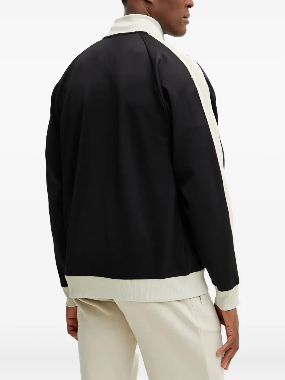 Guess Usa Panelled Zip-up Track Top In Black