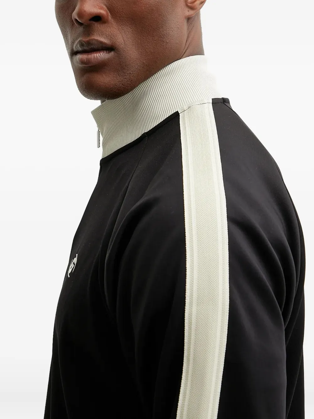 Guess Usa Panelled Zip-up Track Top In Black