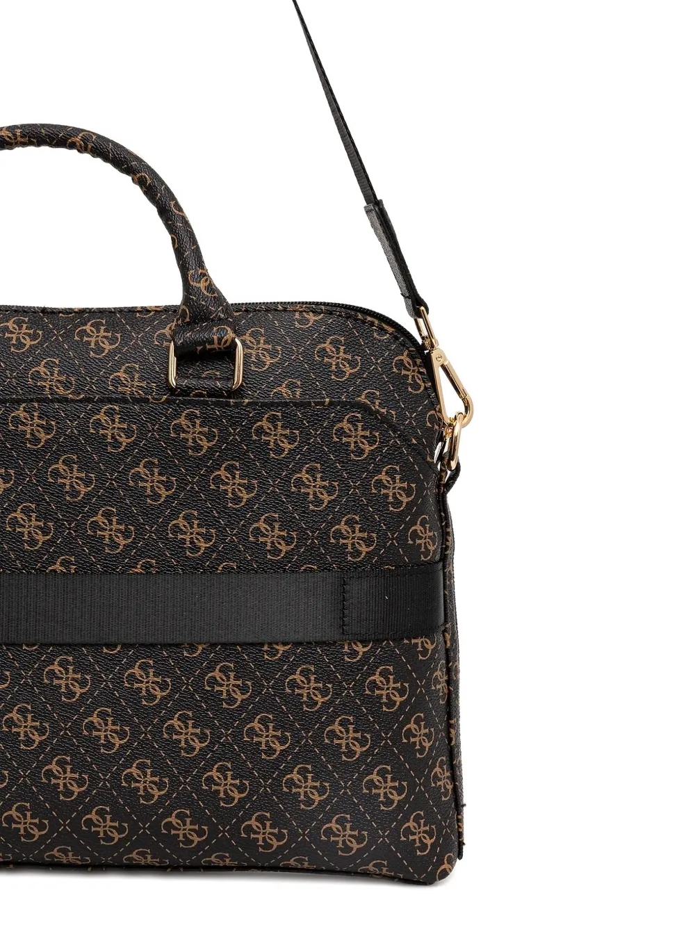 GUESS USA Laptoptas met logoplakkaat en handgreep - Zwart