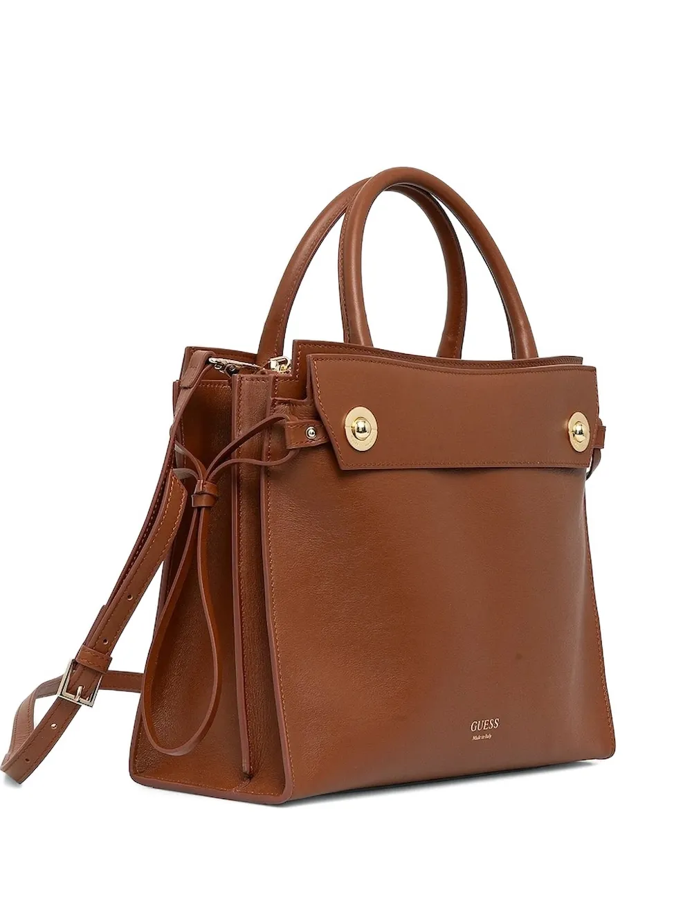 GUESS USA Bianca leren shopper Bruin