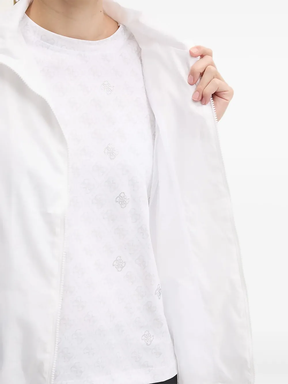 Guess Usa Zip-front Jacket In White