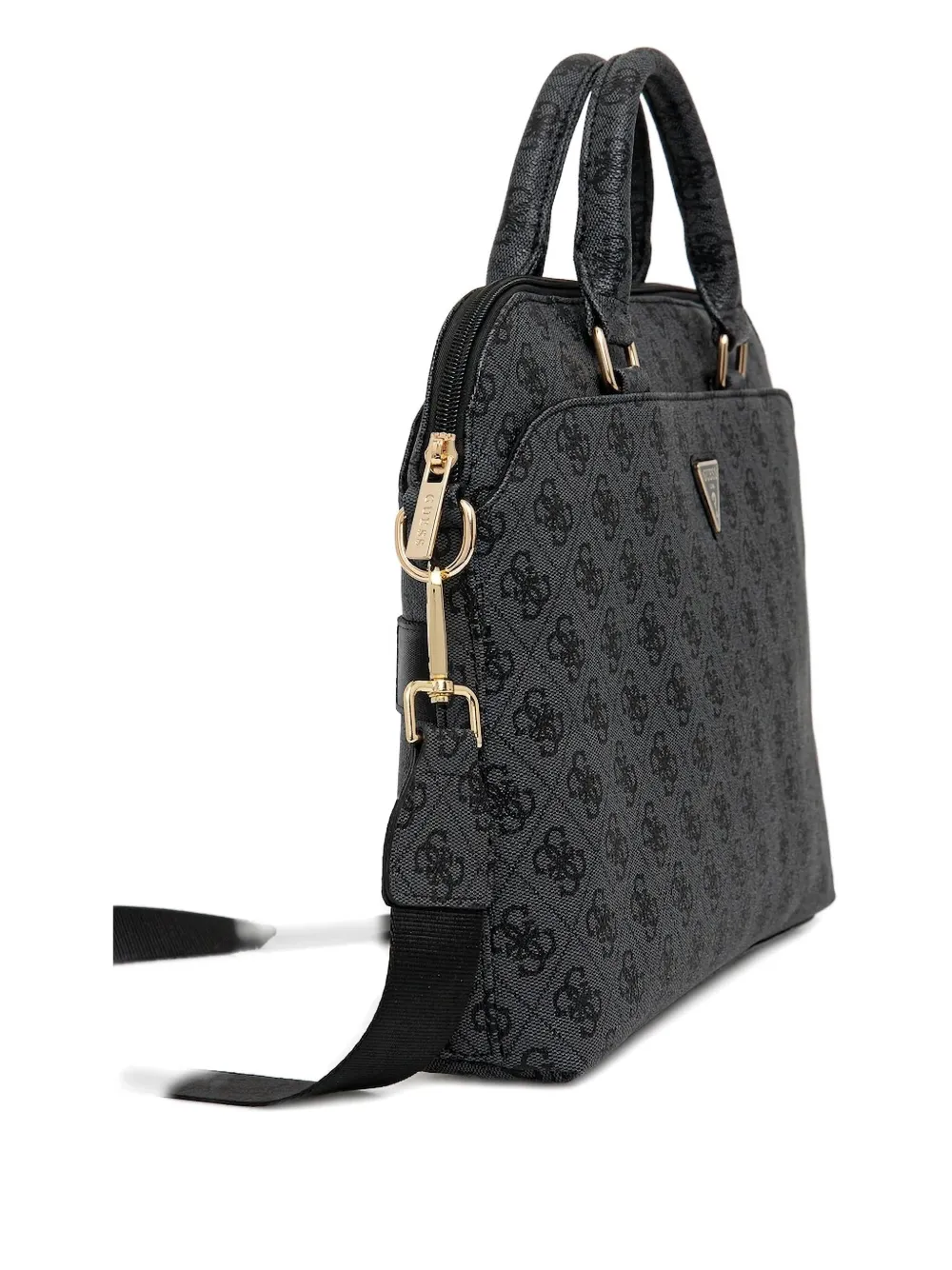 GUESS USA logo-plaque top-laptop bag Zwart