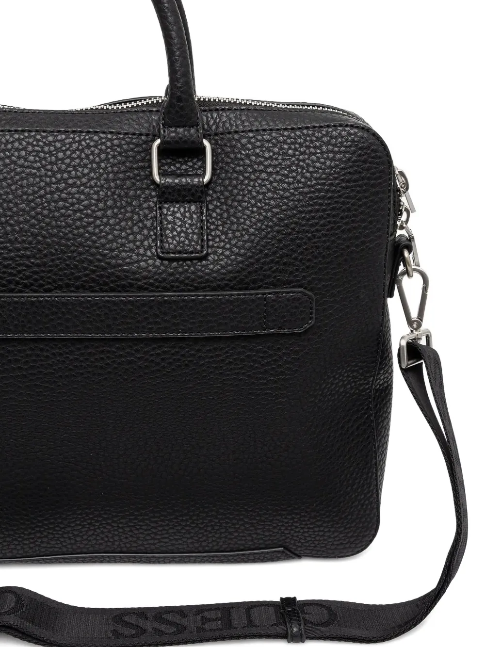 GUESS USA Torino logo-plaque laptop bag Zwart