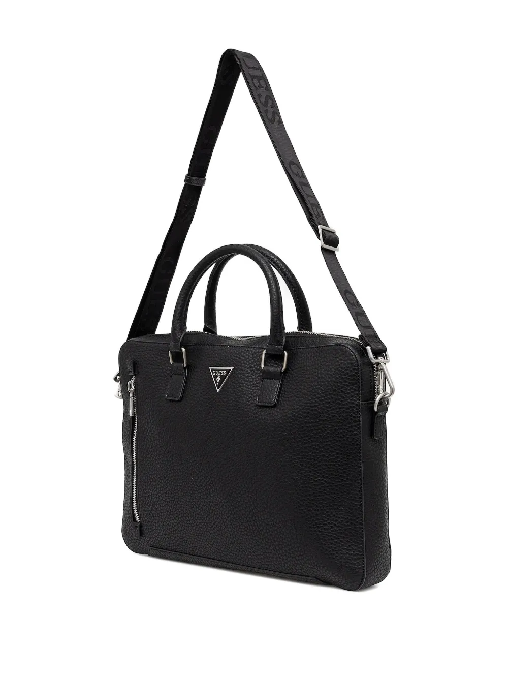 GUESS USA Torino logo-plaque laptop bag - Zwart