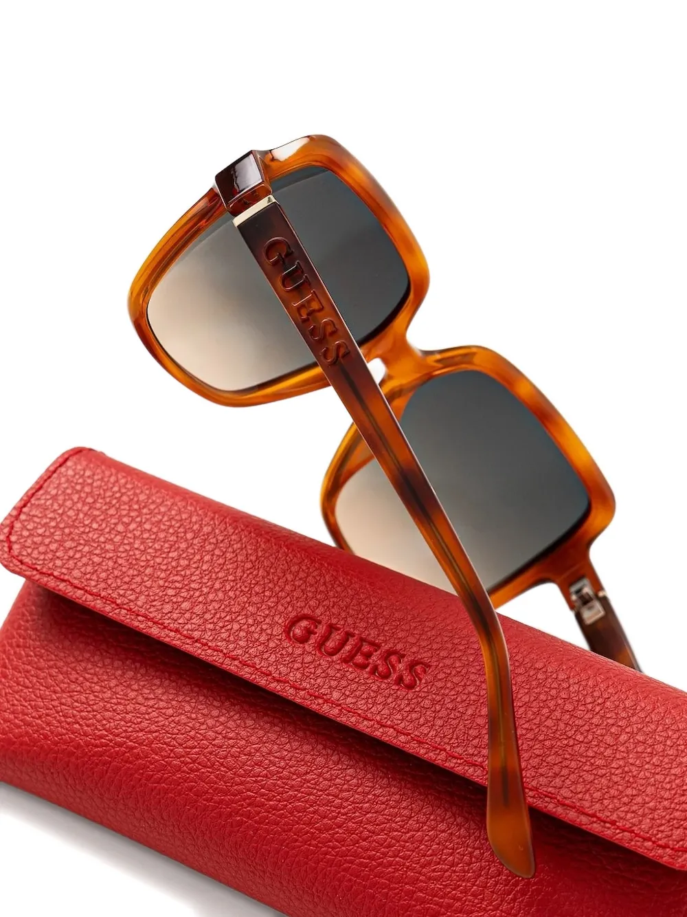 GUESS EYEWEAR Zonnebril met vierkant montuur - Rood