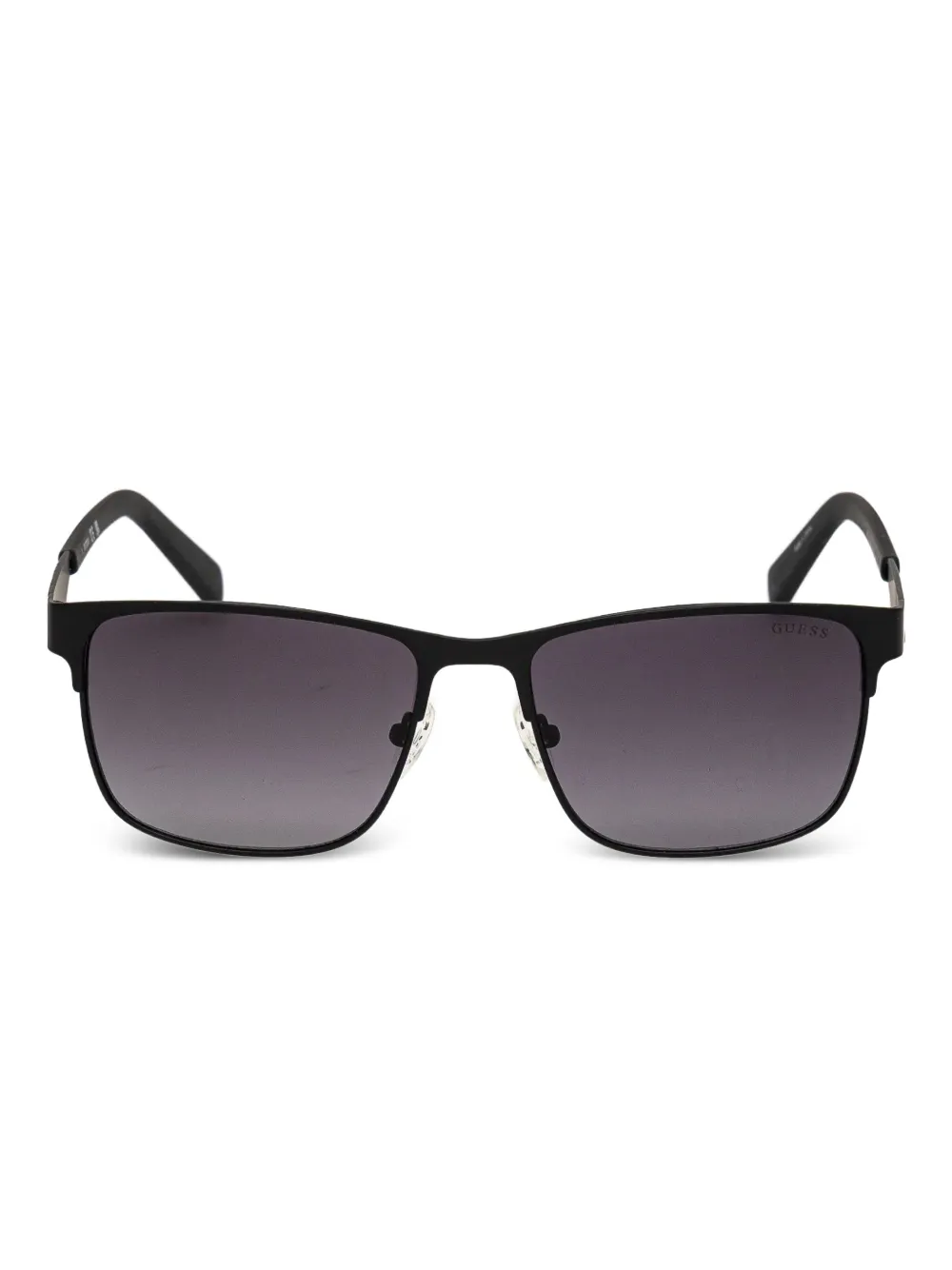 GUESS EYEWEAR Zonnebril met rechthoekig montuur met logoprint Zwart