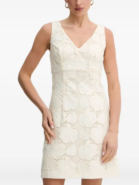 GUESS USA v-neck eyelet-pattern mini dress