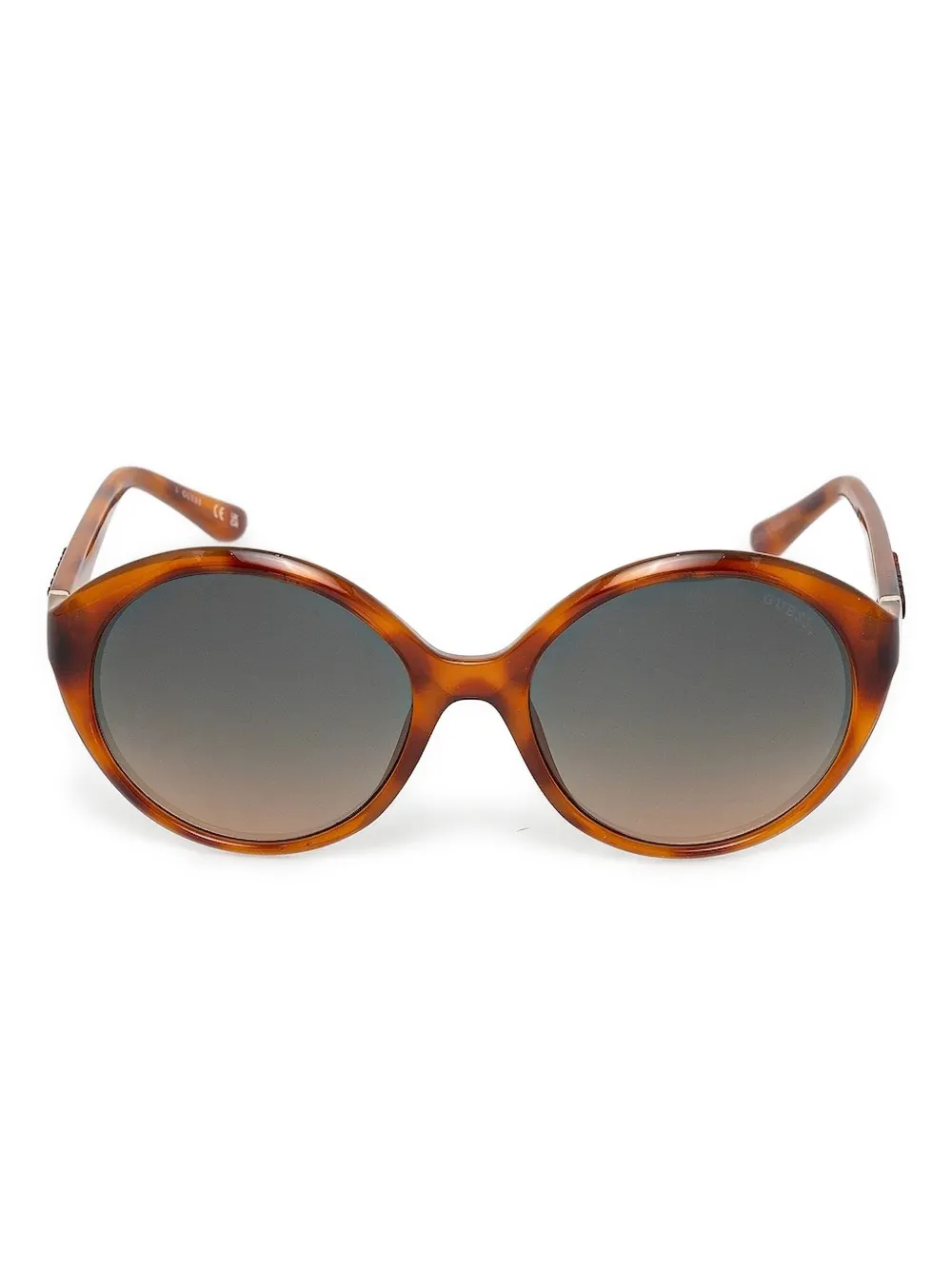 GUESS EYEWEAR Zonnebril met rond montuur en schildpadschild-design Bruin