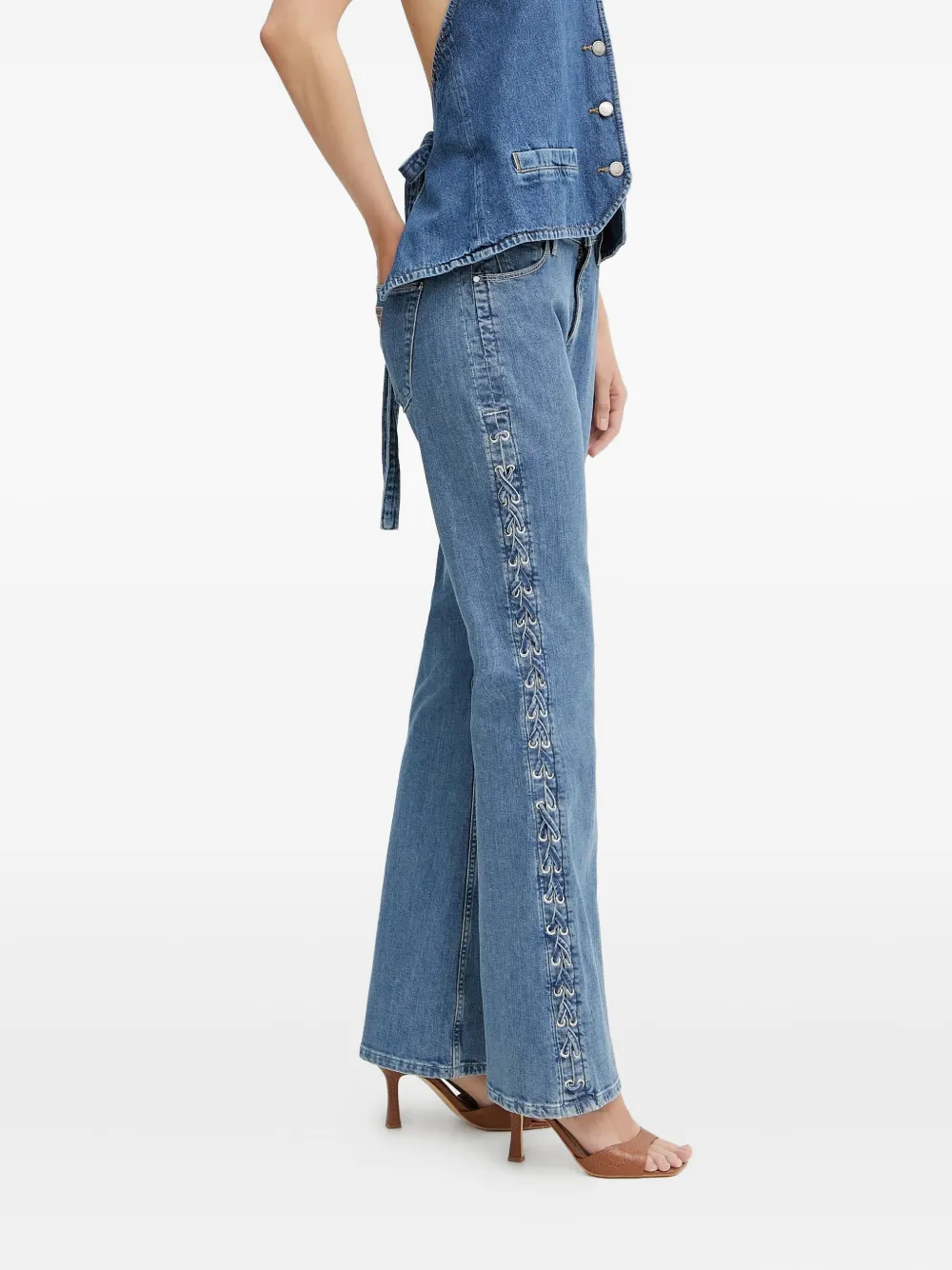 GUESS USA Jeans met veters Blauw