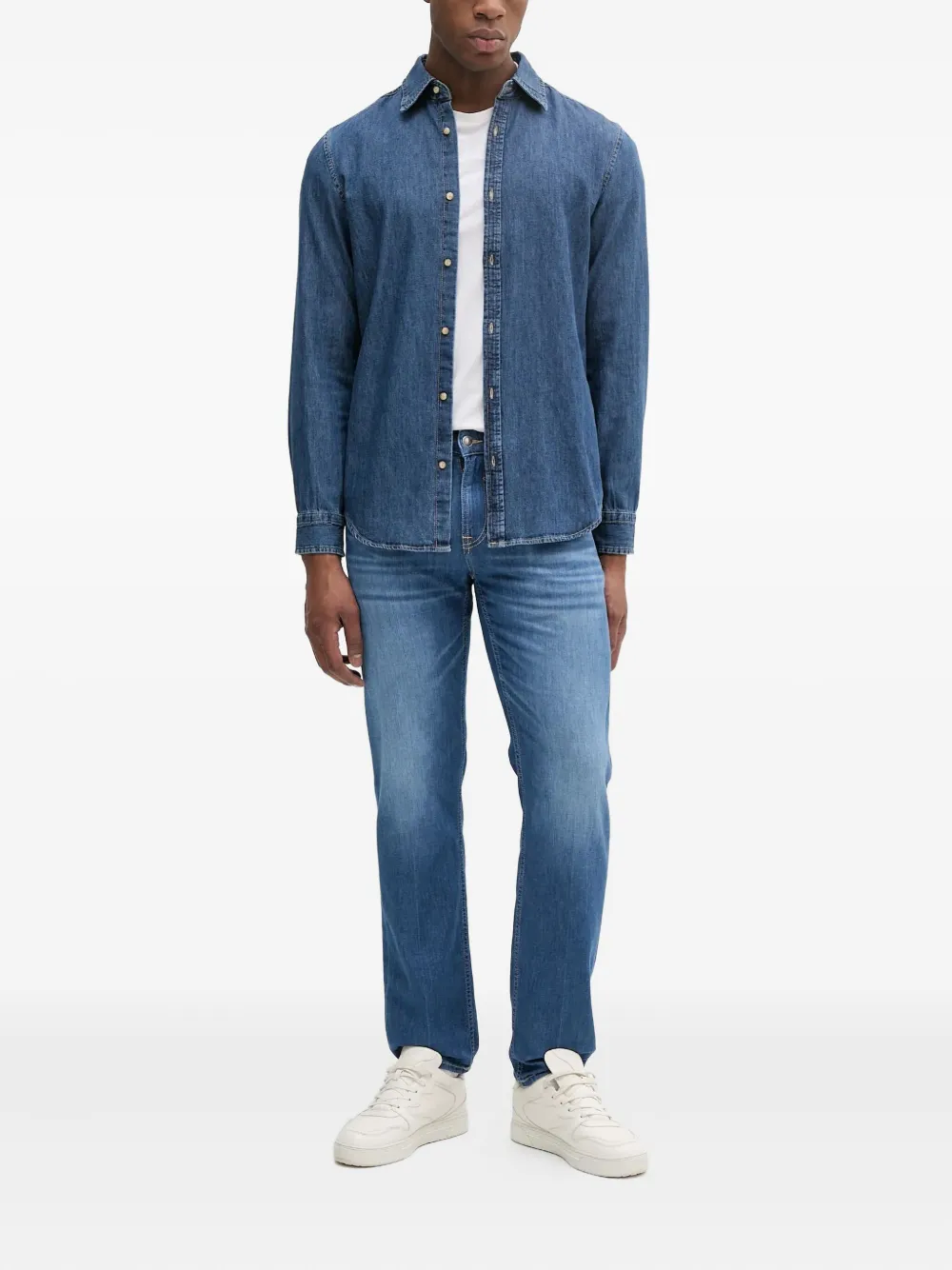 GUESS USA Jeans met logoplakkaat Blauw