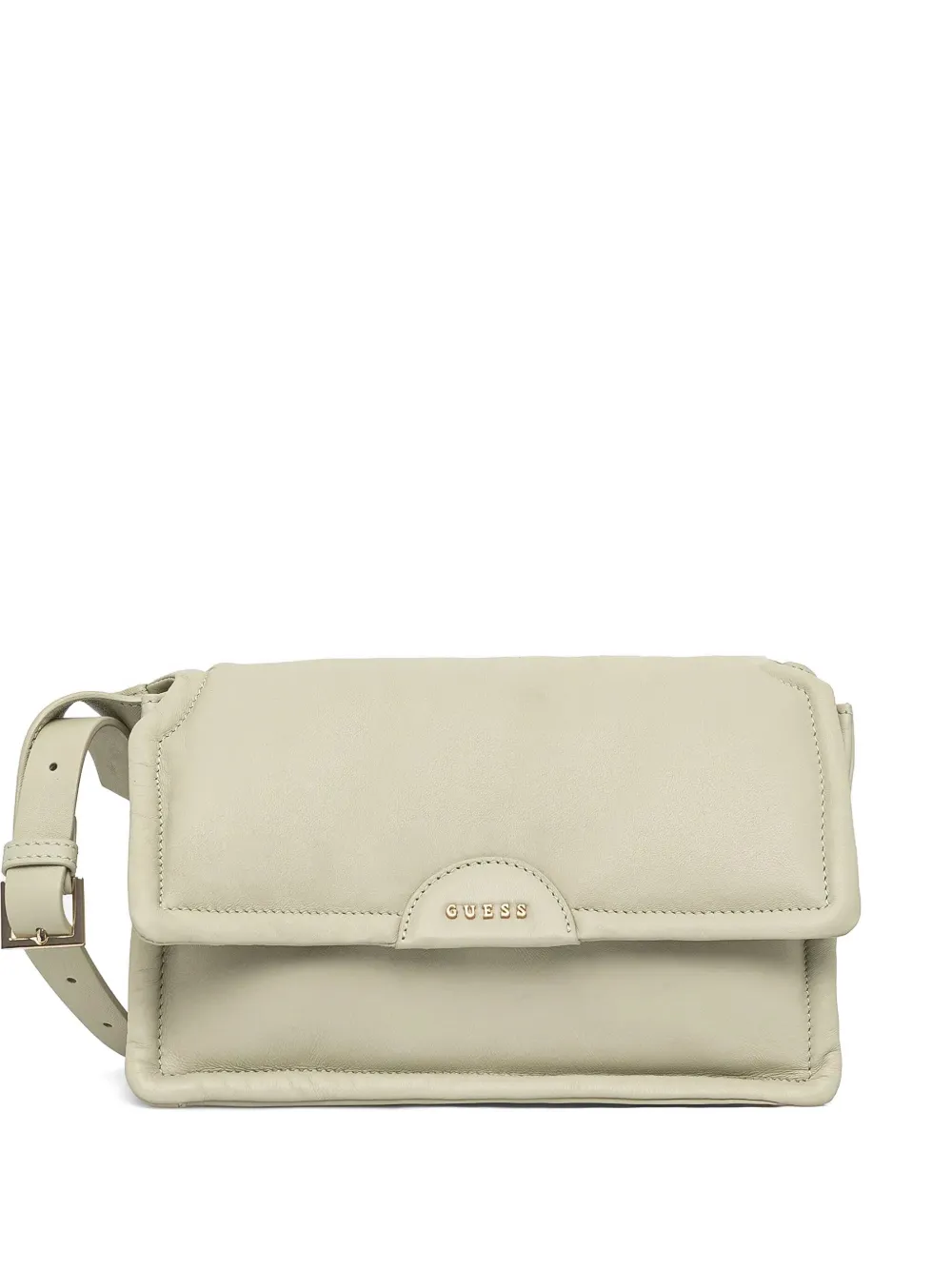 Guess Usa Padded Flap-closure Satchel Bag In Green