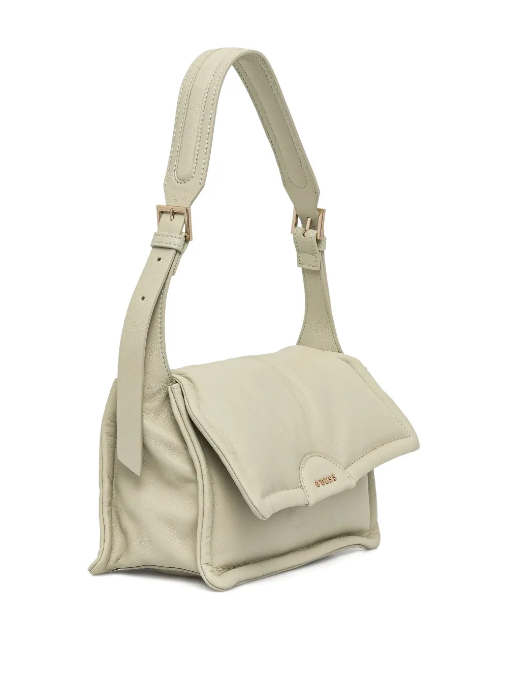 Guess Usa Padded Flap-closure Satchel Bag In Green