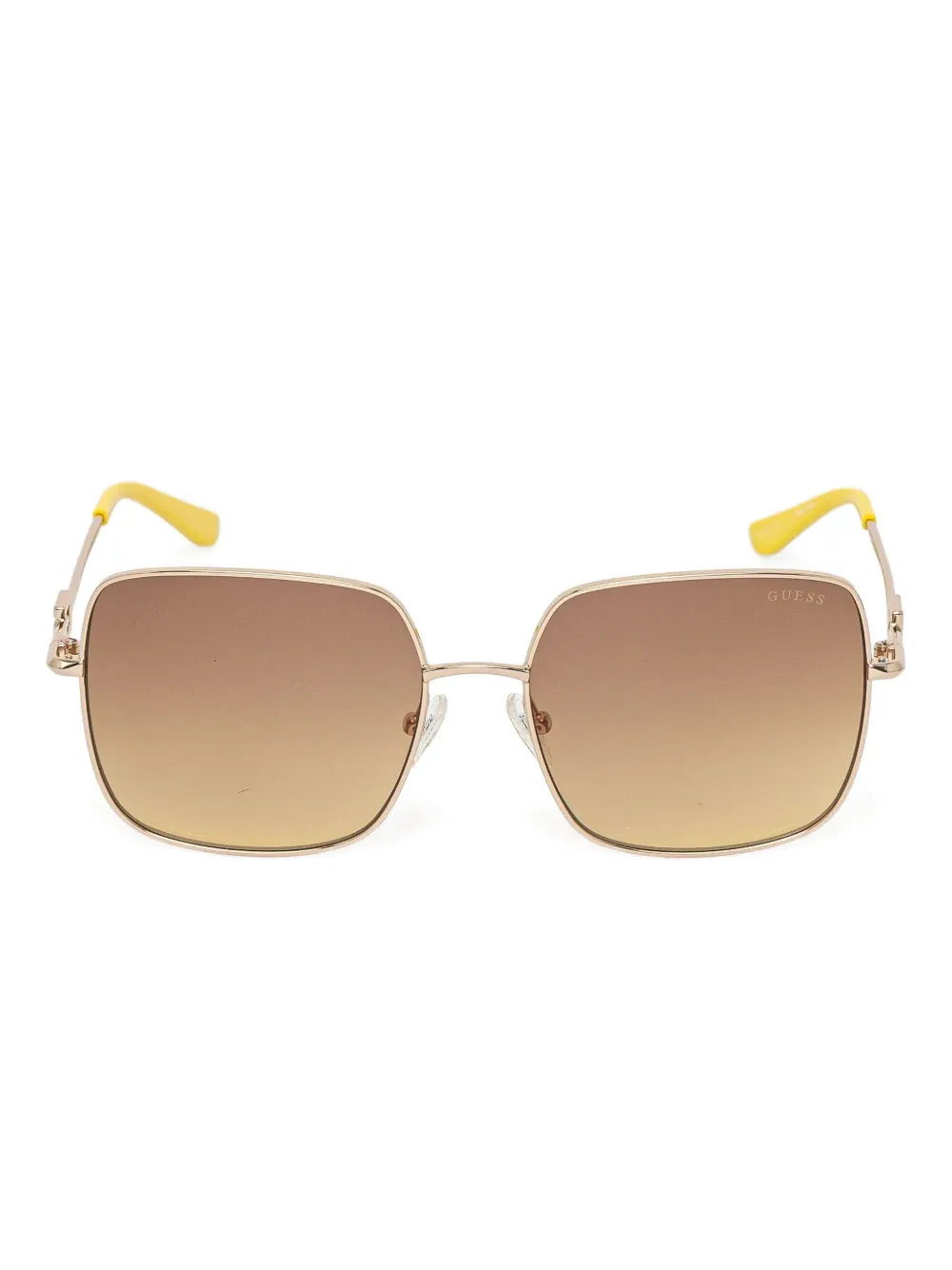 GUESS EYEWEAR Zonnebril met vierkant montuur en goudkleurige glazen