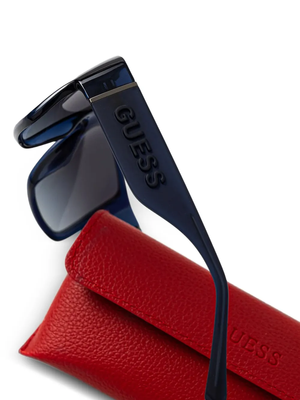 GUESS EYEWEAR Zonnebril met rechthoekig montuur Blauw