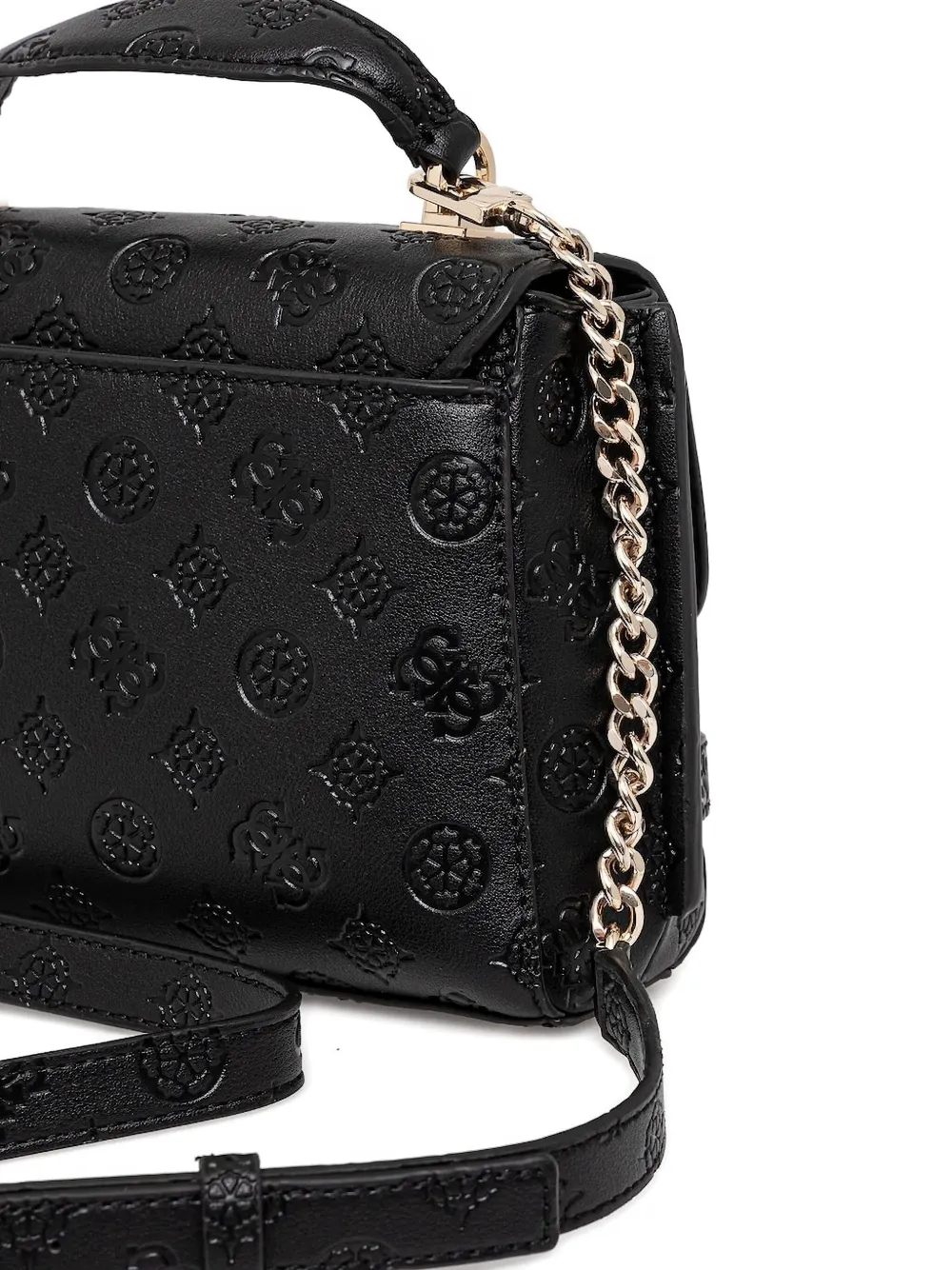 GUESS USA embossed flap tote bag Zwart