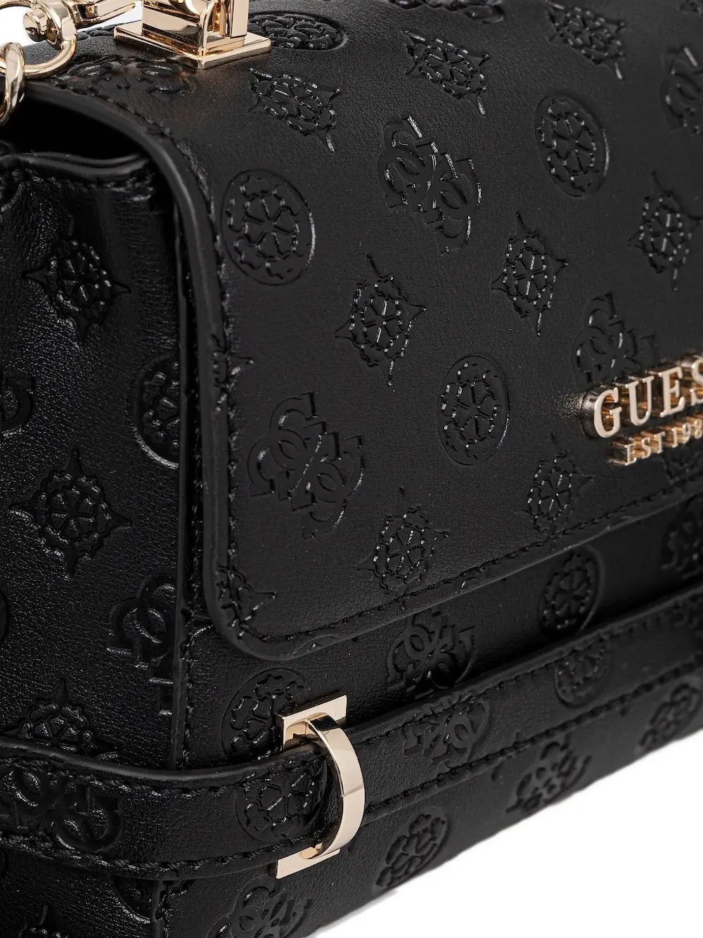 GUESS USA embossed flap tote bag Zwart