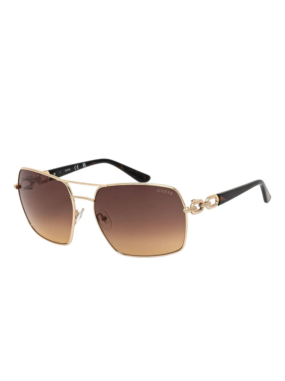 GUESS EYEWEAR Zonnebril met vierkant montuur - Bruin