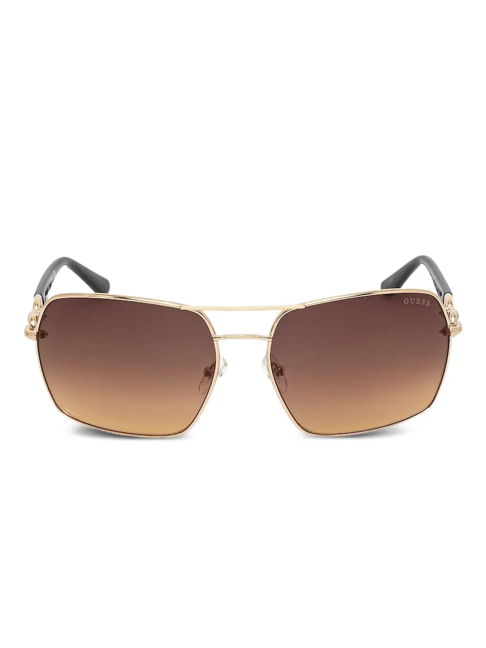 GUESS EYEWEAR スクエアフレーム サングラス - ブラウン GUESS EYEWEAR スクエアフレーム サングラス - ブラウン