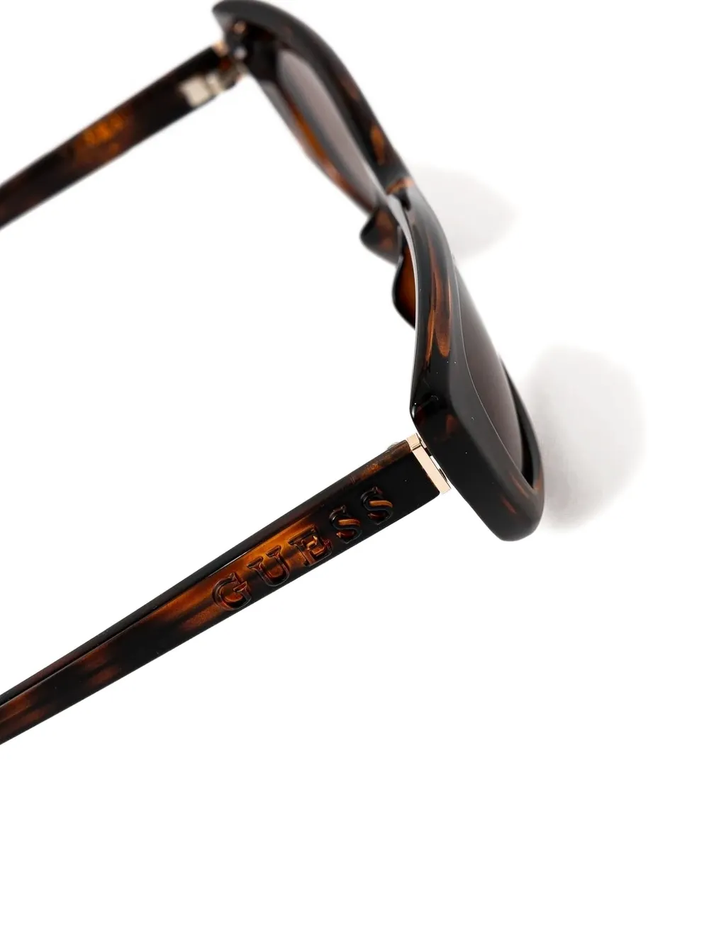 GUESS EYEWEAR Zonnebril met schildpadschild-design en logodetail Bruin