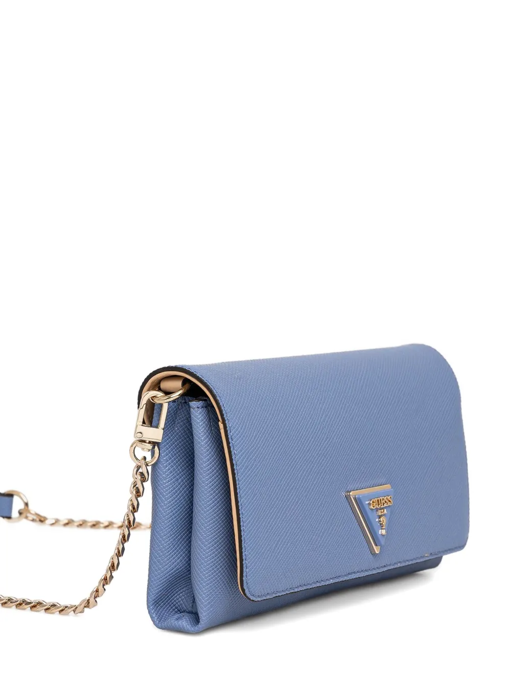 Guess Usa Chain-strap Textured Crossbody Bag In Blue