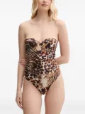 GUESS USA animal-print swimsuit - Brown