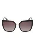 GUESS EYEWEAR tortoiseshell geometric sunglasses - Brown