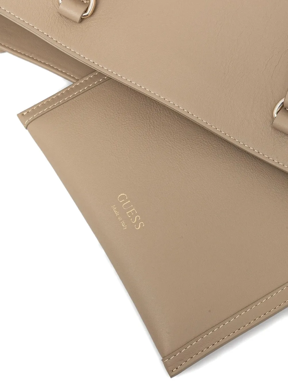 GUESS USA Florence leren shopper Beige