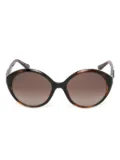 GUESS EYEWEAR oval-frame sunglasses - Brown