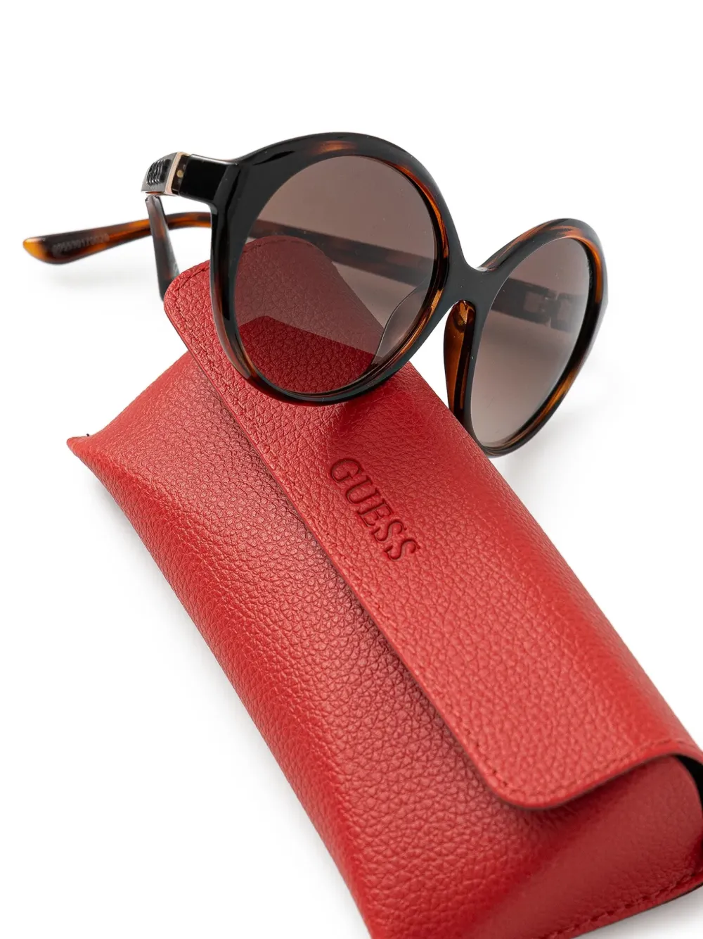 GUESS EYEWEAR Zonnebril met ovalen montuur Bruin