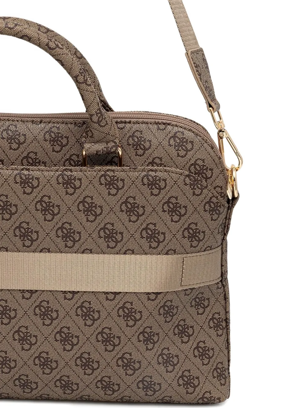 Guess Usa Logo-plaque Top-handle Bag In Brown