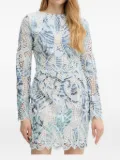 GUESS USA leaf-print embroidered skirt - Blue