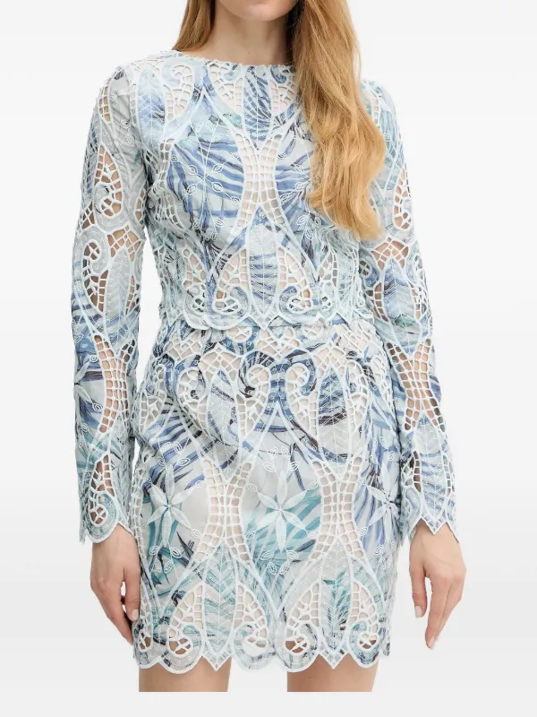 sachin and babi light blue dress Guess Joyce Embroidered Eyelet Cotton High-low Dress In Yellow